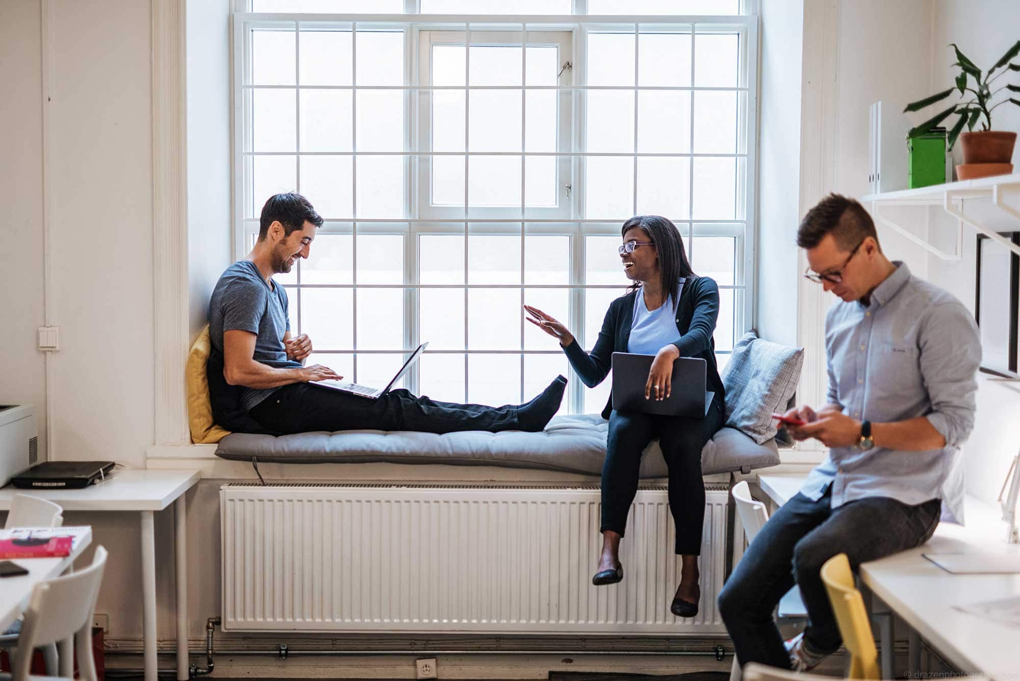 Arbejder på et coworking space i Malmø