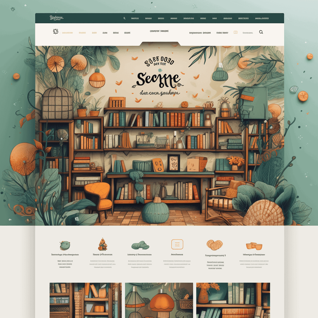 Midjourney – webdesign til boghandel