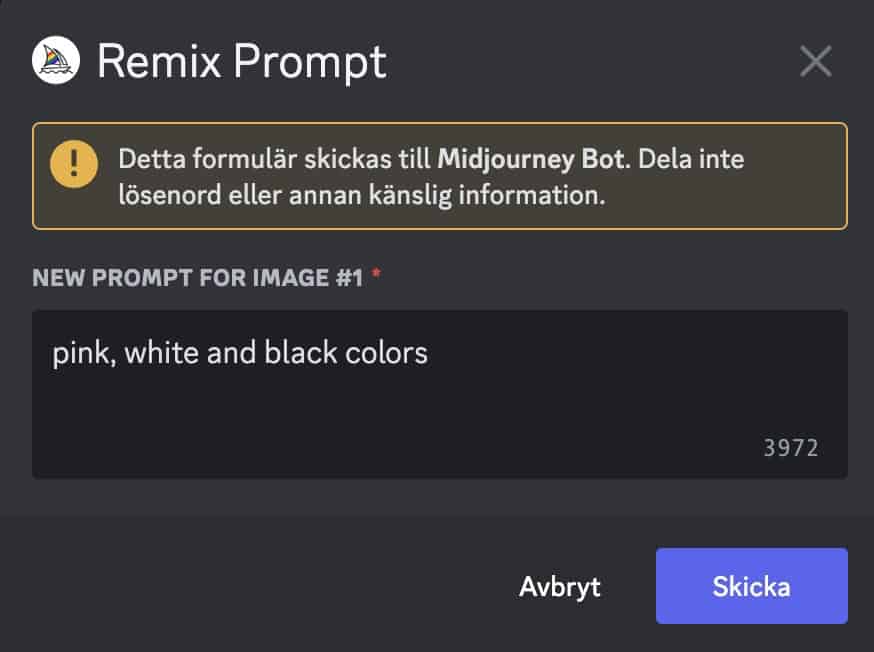 Remix-tilstand i Midjourney