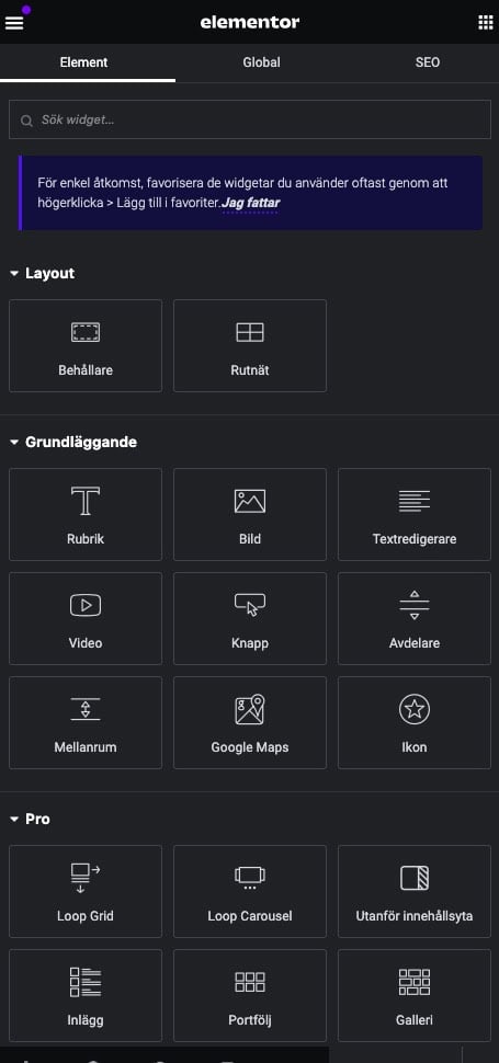 Elementor-widgets